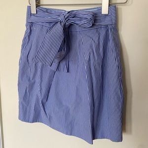 J.Crew Blue White Tie Front Skirt